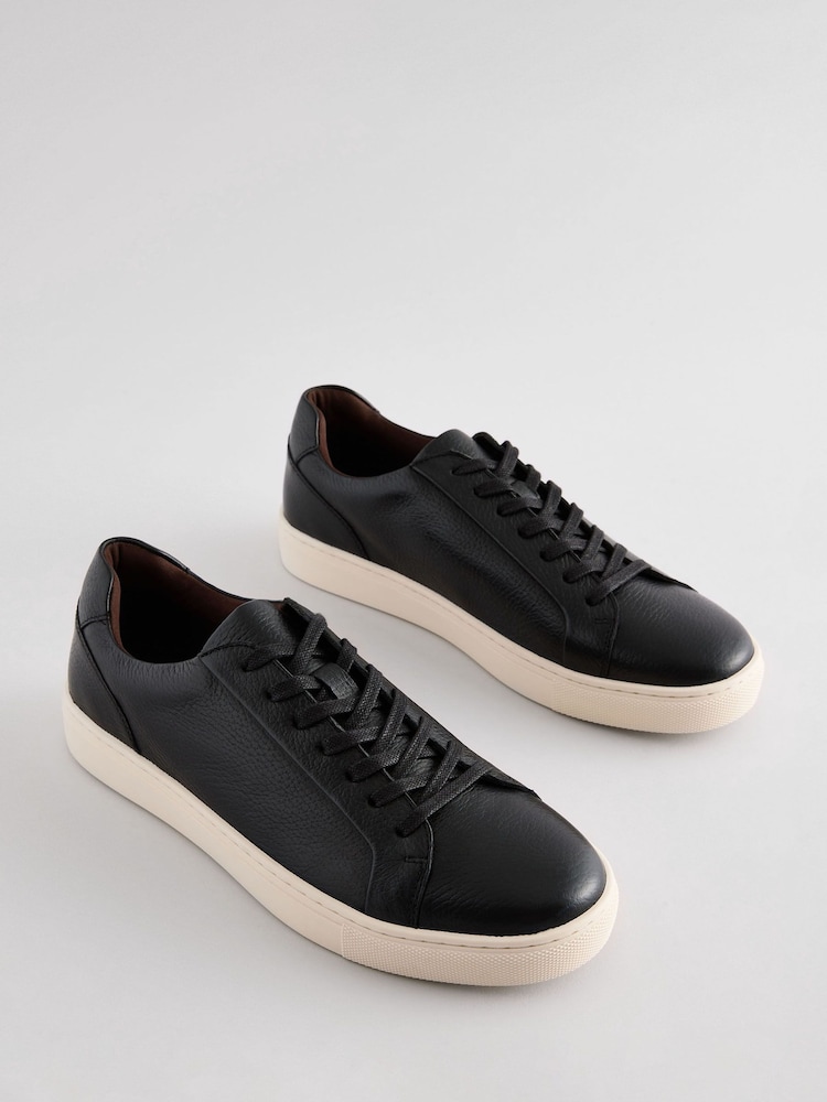 Black Leather Trainers - Image 1 of 5