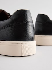 Black Leather Trainers - Image 4 of 5