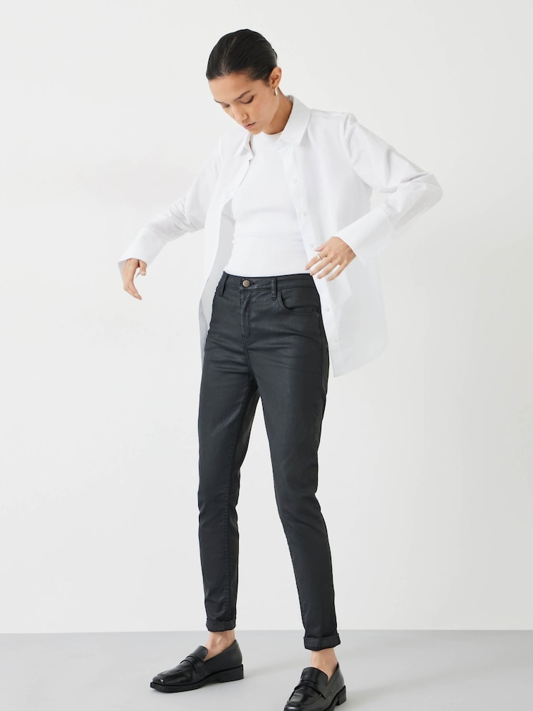 Hush Black Coated Jeans - Image 1 of 4