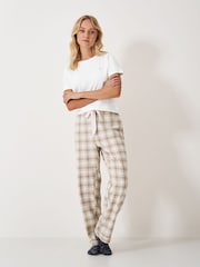 Crew Clothing Company Natural Jersey And Flannel 100% Cotton Pyjamas Set - Image 1 of 5