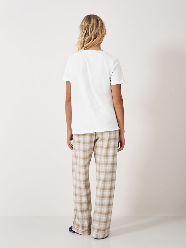 Crew Clothing Company Natural Jersey And Flannel 100% Cotton Pyjamas Set - Image 2 of 5