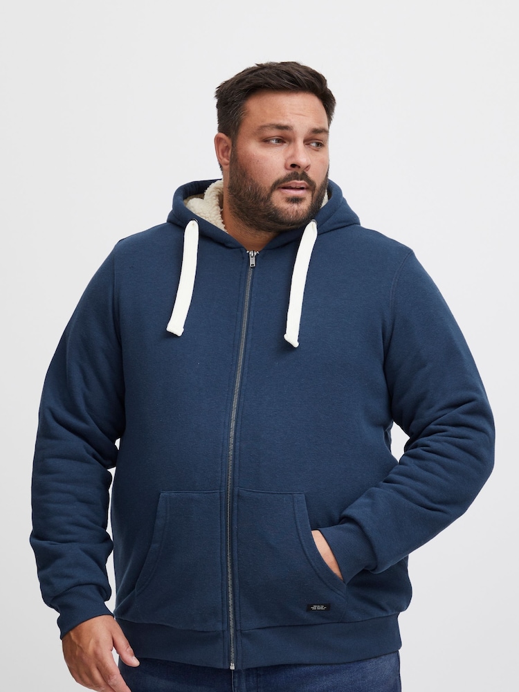 Blend Big & Tall Blue Fleece Lined Hooded Sweater - Image 1 of 5