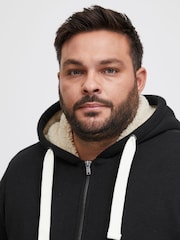 Blend Big & Tall Black Fleece Lined Hooded Sweater - Image 3 of 5