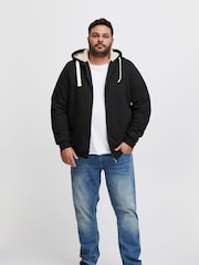 Blend Big & Tall Black Fleece Lined Hooded Sweater - Image 4 of 5