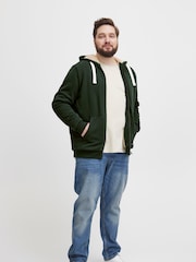 Blend Big & Tall Green Fleece Lined Hooded Sweater - Image 4 of 5