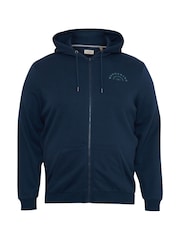 Blend Big & Tall Blue Printed Zip Through Hooded Sweatshirt - Image 5 of 5