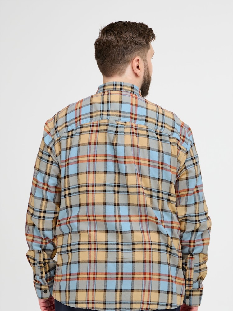 Blend Big & Tall Blue Check Long Sleeve 100% Cotton Shirt - Image 2 of 5