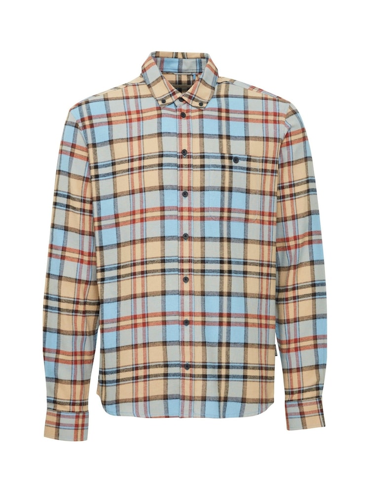 Blend Big & Tall Blue Check Long Sleeve 100% Cotton Shirt - Image 5 of 5