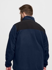 Blend Big & Tall Blue Zip Through Utility Fleece - Image 2 of 5