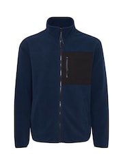 Blend Big & Tall Blue Zip Through Utility Fleece - Image 5 of 5