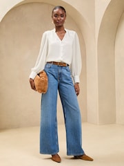 Lipsy Ivory Trim Insert Button Through Blouse - Image 3 of 4