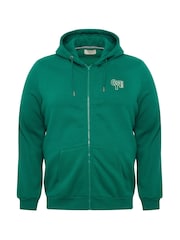 Blend Big & Tall Green Zip Up Hooded Sweatshirt with Chest Print - Image 5 of 5