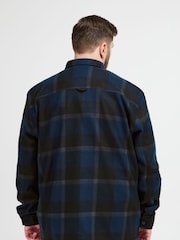 Blend Big & Tall Blue Fleece Check Overshirt - Image 2 of 5