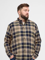 Blend Big & Tall Blue Check Long Sleeve 100% Cotton Shirt - Image 1 of 5