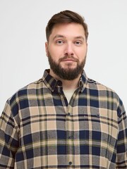 Blend Big & Tall Blue Check Long Sleeve 100% Cotton Shirt - Image 3 of 5