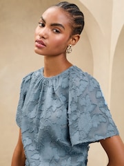 Lipsy Blue Burnout T-Shirt - Image 2 of 4