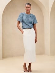 Lipsy Blue Burnout T-Shirt - Image 3 of 4