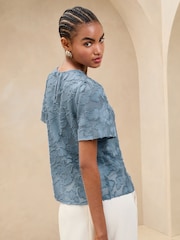 Lipsy Blue Burnout T-Shirt - Image 4 of 4