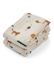 Liewood Natural 100%  Cotton Lewis Muslin Cloth 2 Pack - Image 1 of 2