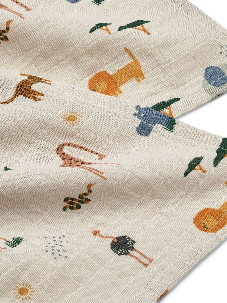 Liewood Natural 100%  Cotton Lewis Muslin Cloth 2 Pack - Image 2 of 2