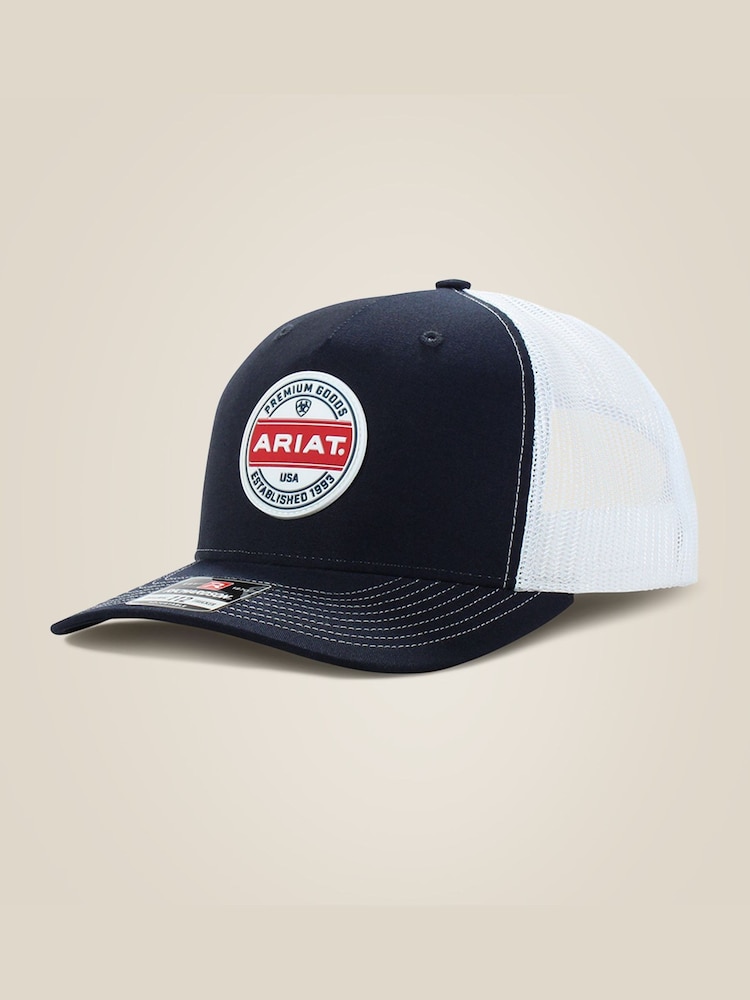 Gorra estilo camionero en azul con parche redondo Premium Goods de Ariat - Imagen 1 de 2