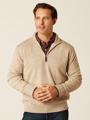 Ariat Bolinas Quarter Zip Brown Sweater - Image 1 of 4