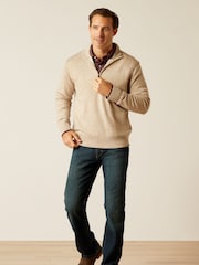 Ariat Bolinas Quarter Zip Brown Sweater - Image 3 of 4