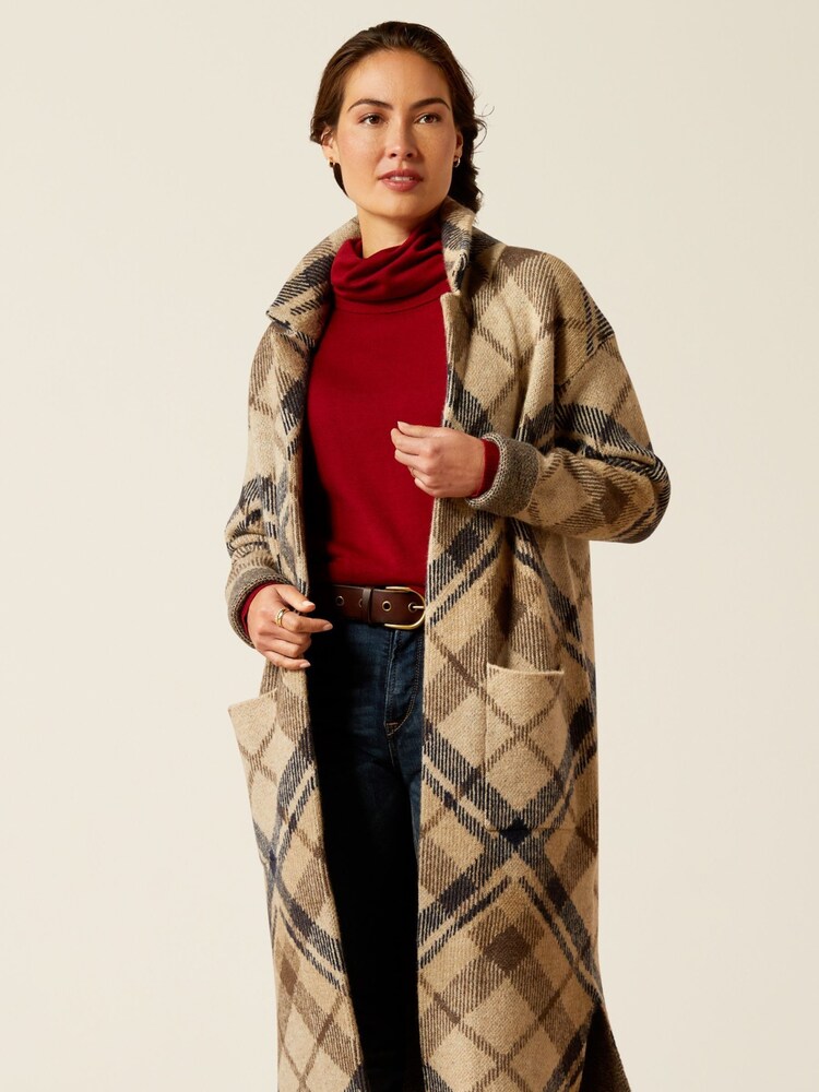 Ariat Ballston Longline Brown Cardigan - Image 1 of 5
