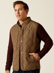 Ariat Woodside Quilted Brown Gilet - Image 1 of 4