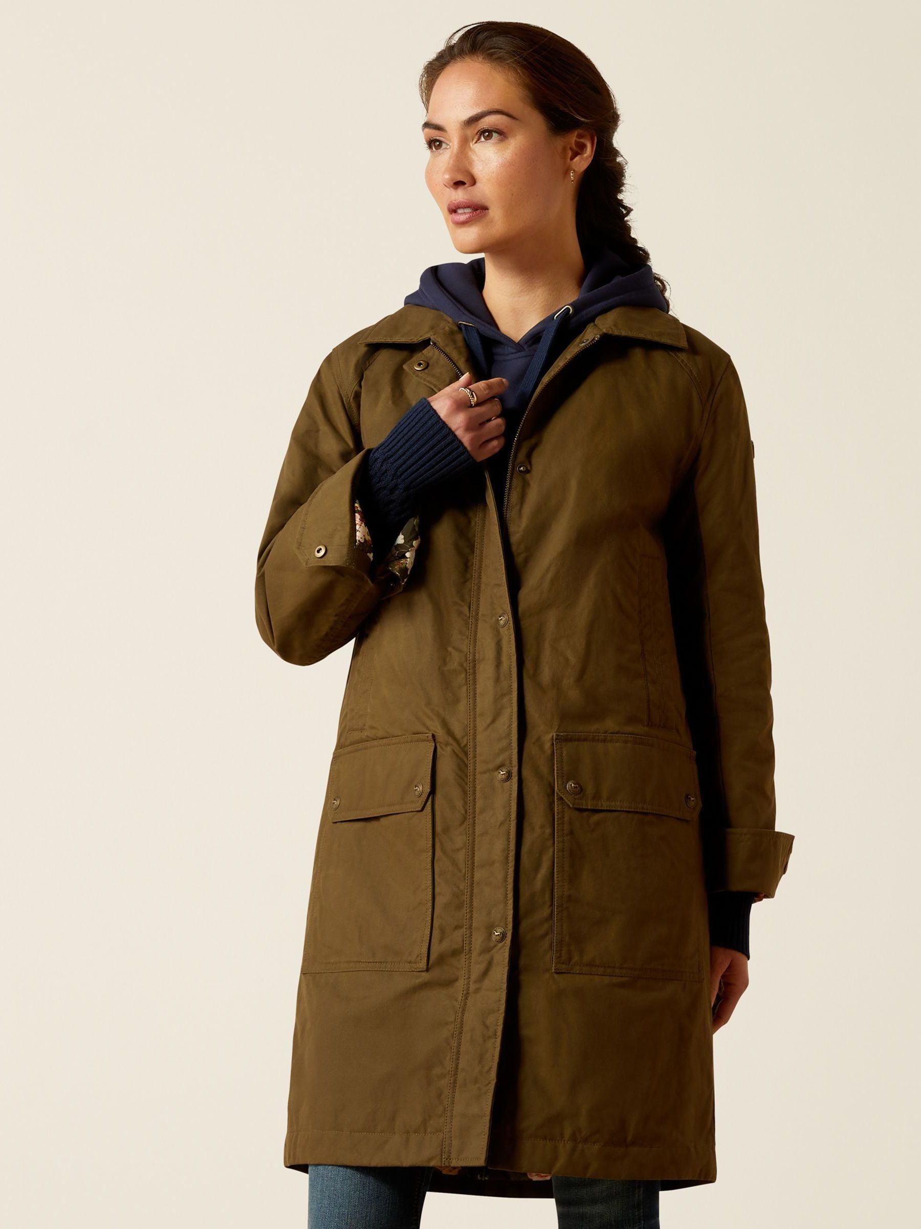 Ariat Cloverfield Waxed 100 Cotton Brown Coat