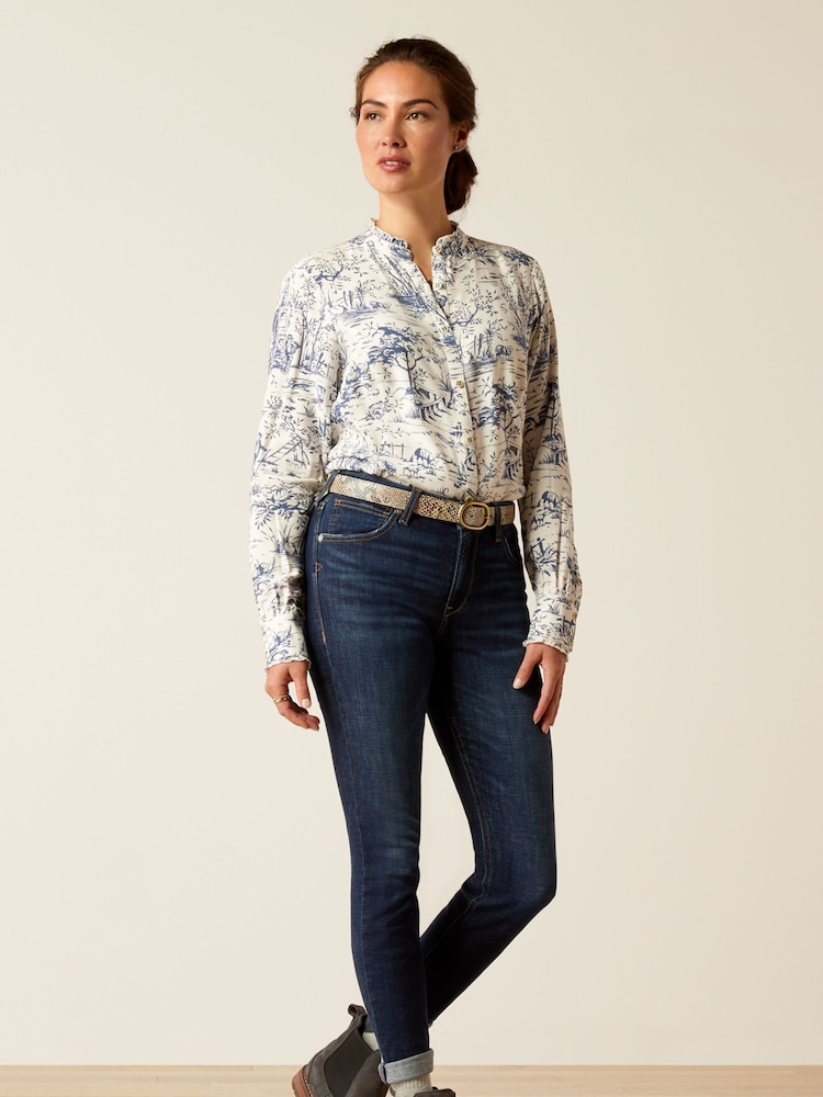 Ariat Blue High Rise Bridle Skinny Jeans - Image 2 of 5