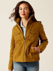 Ariat Rye Waxed Quilted 100% Cotton Brown Jacket - Image 1 of 5
