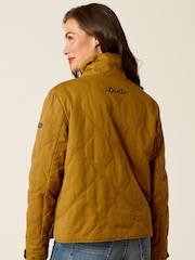Ariat Rye Waxed Quilted 100% Cotton Brown Jacket - Image 2 of 5