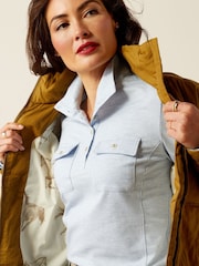 Ariat Rye Waxed Quilted 100% Cotton Brown Jacket - Image 5 of 5