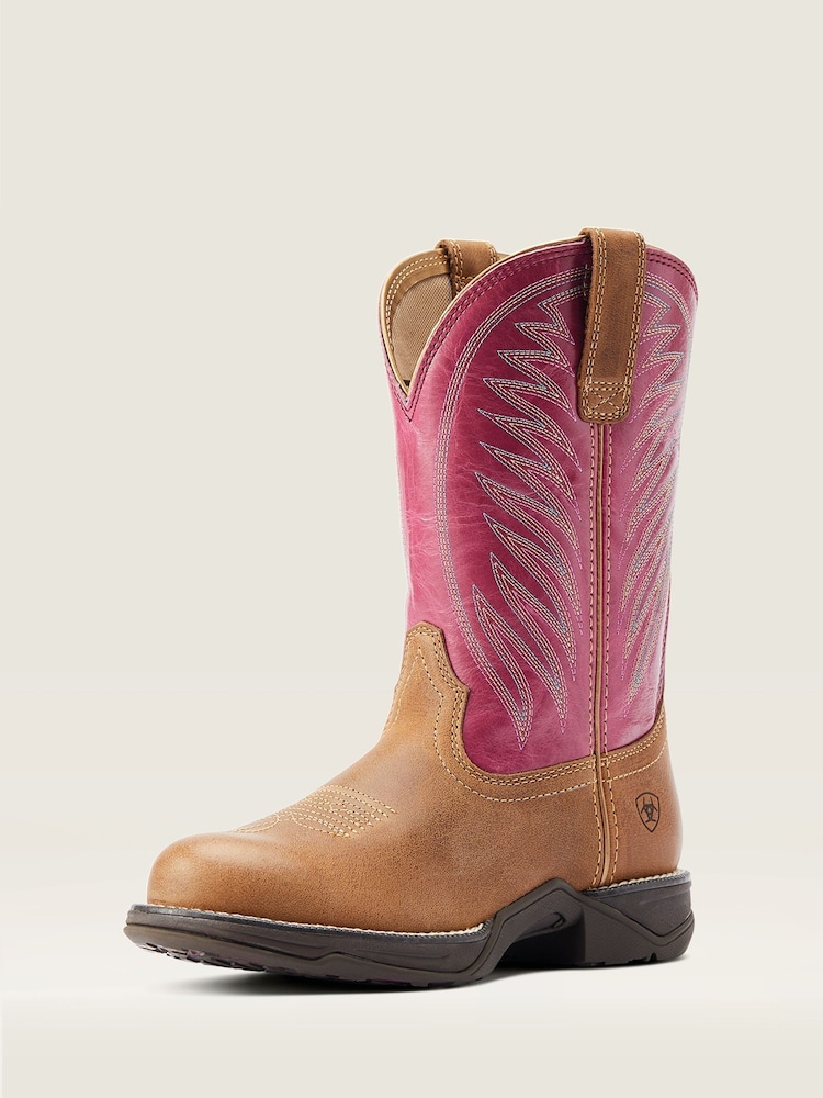 Ariat Anthem Round Toe II Western Brown Boots - Image 2 of 5