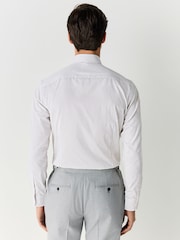 Neutral Stripe/Chambray Stripe with Pocket Square Slim Fit Shirt and Tie Pack - Image 4 of 10