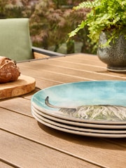 Set of 4 Teal Blue Hamish Picnic Dinner Plates - Image 4 of 5