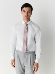 White/Pink Medalion Slim Fit Occasion Shirt And Tie Pack - Image 1 of 8
