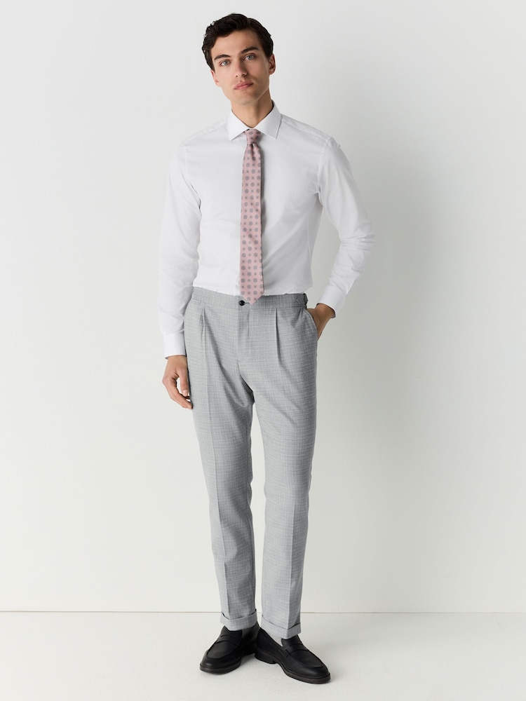 White/Pink Medalion Slim Fit Occasion Shirt And Tie Pack - Image 2 of 8