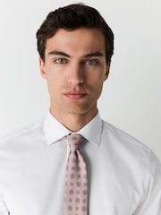 White/Pink Medalion Slim Fit Occasion Shirt And Tie Pack - Image 4 of 8