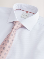 White/Pink Medalion Slim Fit Occasion Shirt And Tie Pack - Image 7 of 8
