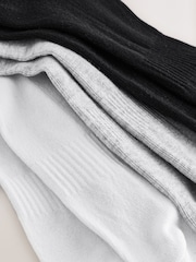 Black/White/Grey Essential Mid Trainer Socks 6 Pack - Image 8 of 8