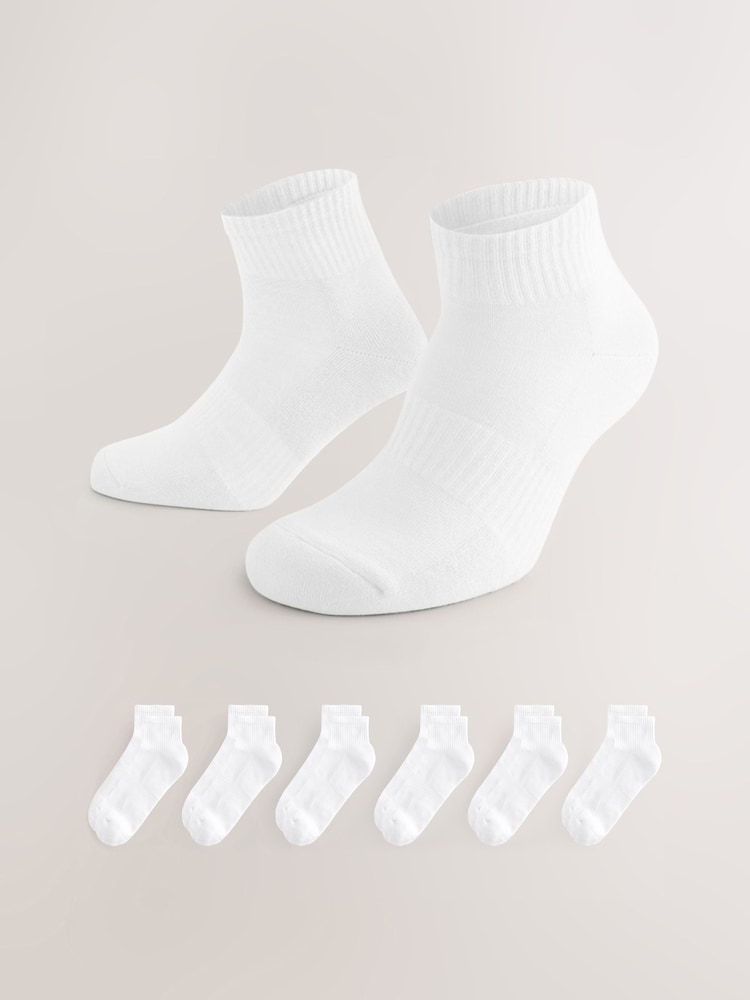 White Essential Mid Trainer Socks 6 Pack - Image 1 of 4