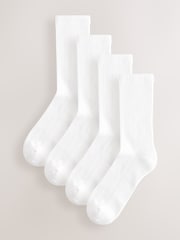 White Signature Modal Cushioned Sports Socks 4 Pack - Image 1 of 9