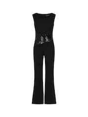 Hot Squash Sequin Waist Black Jumpsuit - Slika 5 iz 5