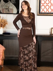Hot Squash Mermaid Fit Asymmetric Brown Gown - Image 2 of 5
