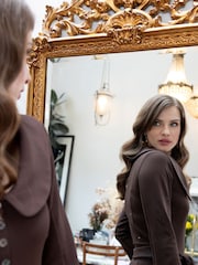 Hot Squash Bell Bottom Brown Jumpsuit with Collar Detail - Image 4 of 7