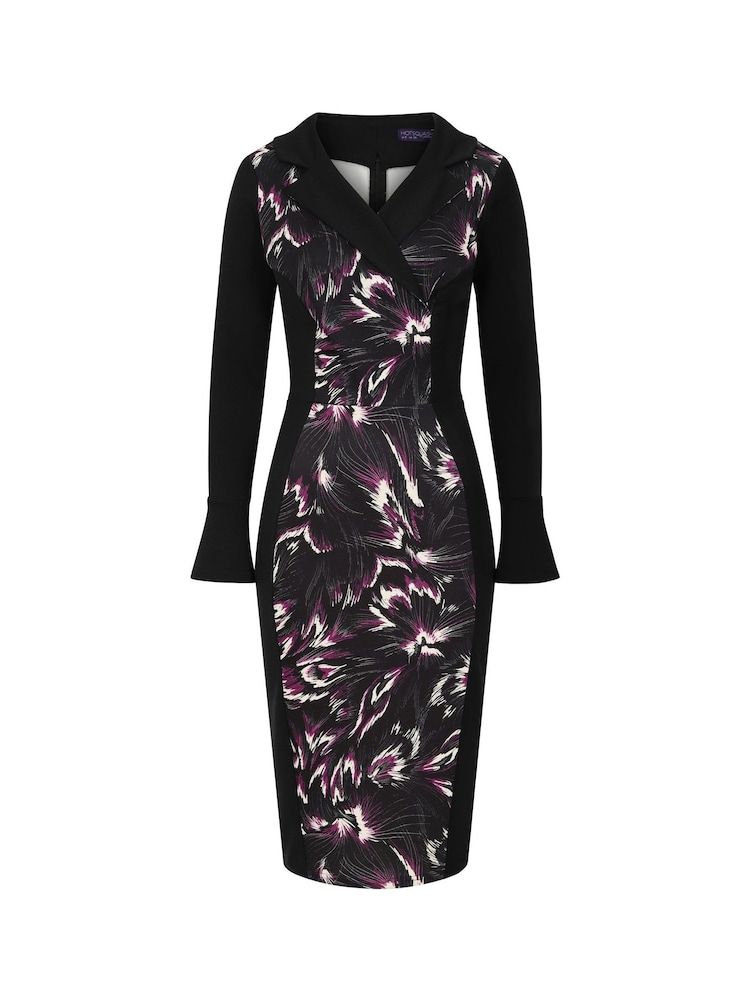 Hot Squash Purple Collar Detail Bodycon Dress - Image 5 of 5