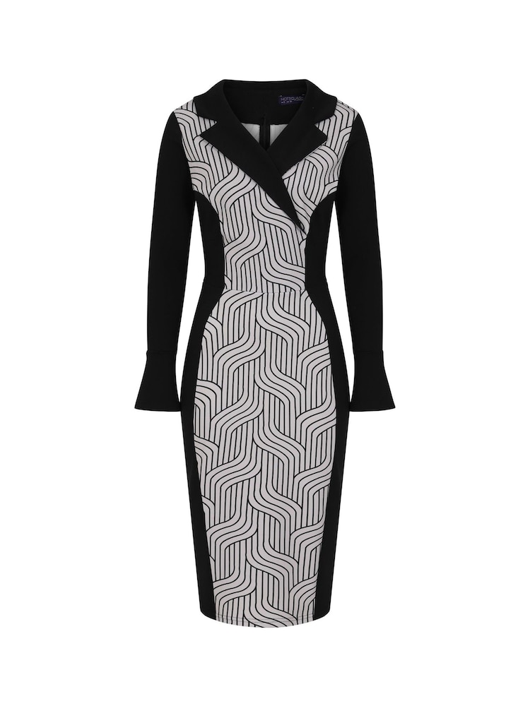 Hot Squash Grey Collar Detail Bodycon Dress - Image 5 of 5