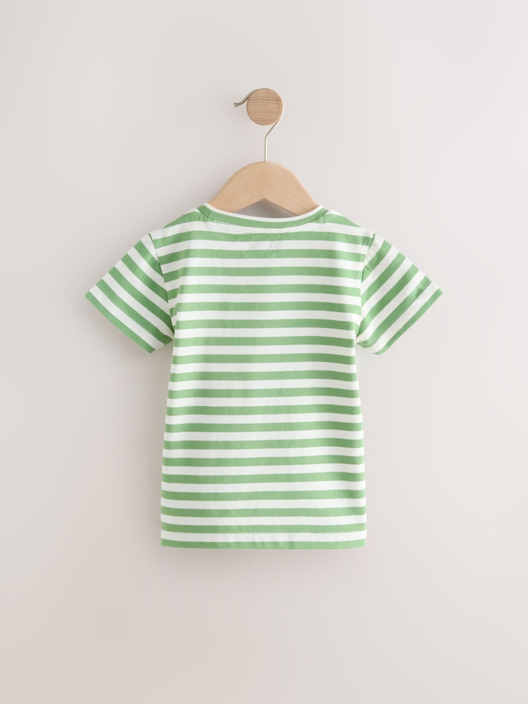 Green Stripe Short Sleeves T-Shirt - Image 2 of 4